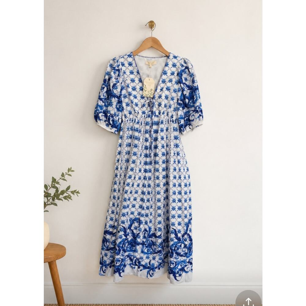 Farmers Market White Floral Maxi Dress S NWT